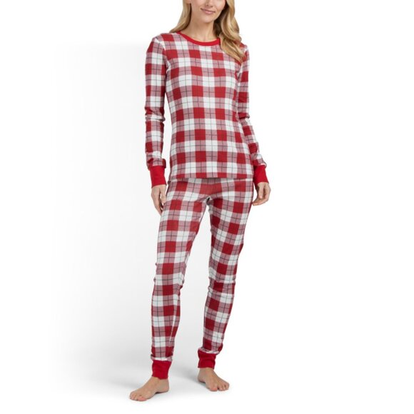 PETIT LEM Red Organic Cotton Holiday Plaid Pajama Set - Picture 1 of 1
